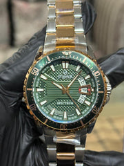 Sveston Spectrum Green & Rose Gold Stainless Steel Watch for Men
