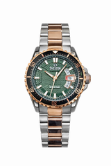 Sveston Spectrum Green & Rose Gold Stainless Steel Watch for Men