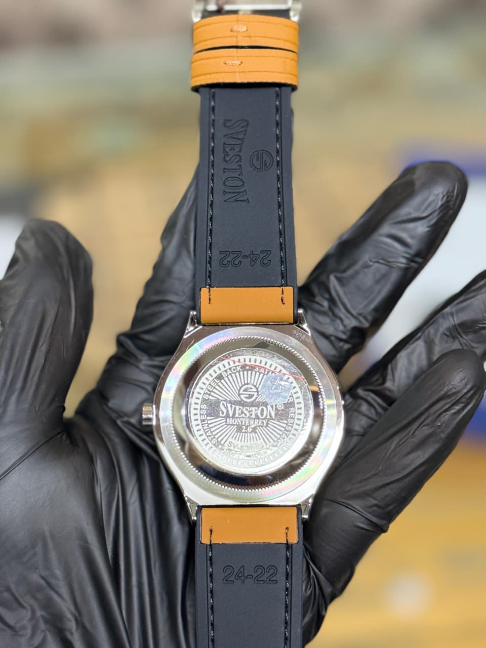 Sveston Monterrey Silver Dial Leather Strap Watch for Men