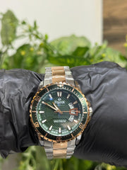 Sveston Spectrum Green & Rose Gold Stainless Steel Watch for Men