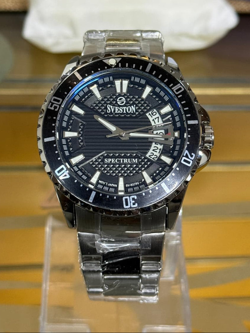 Sveston Spectrum Men’s Stainless Steel Watch – Black Dial